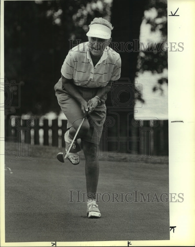 1986 Press Photo Golfer Carol Kaufman at the City Women&#39;s tournament - sas10568 - Historic Images