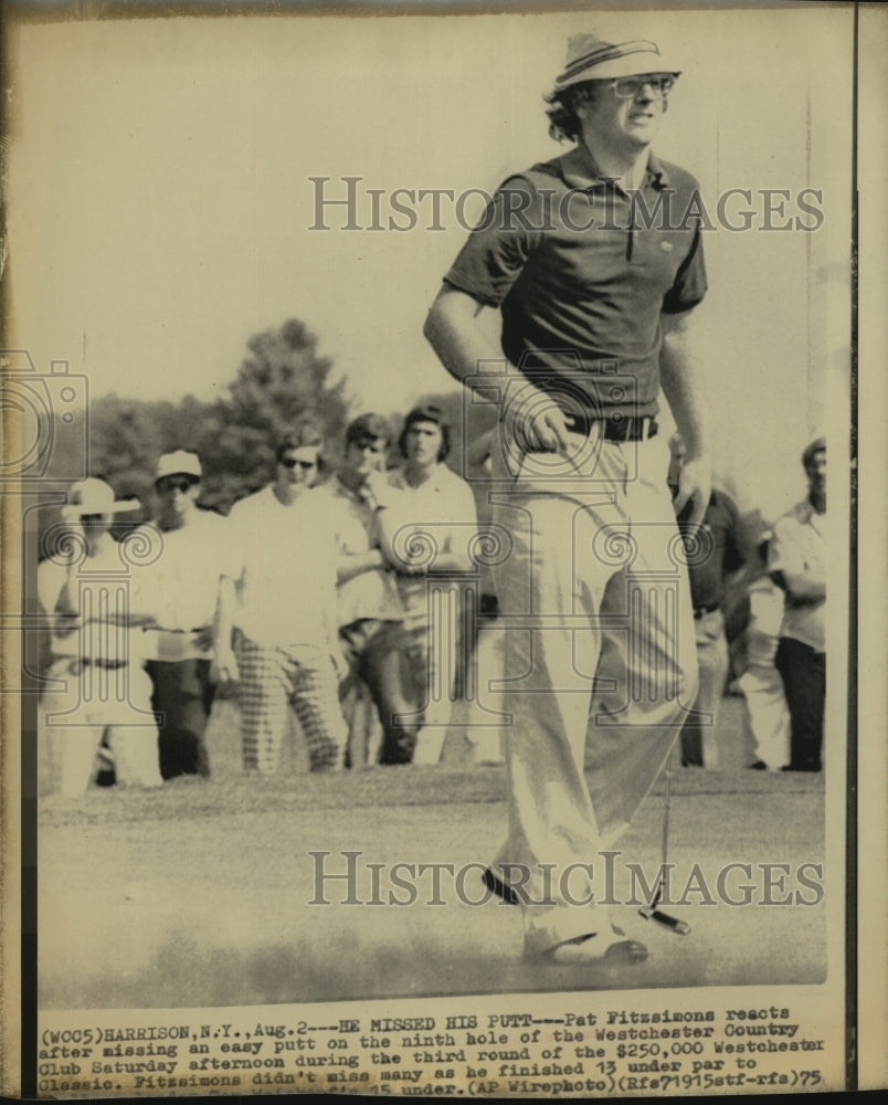 1975 Press Photo Golfer Pat Fitzsimons at Westchester Country Club Classic - Historic Images