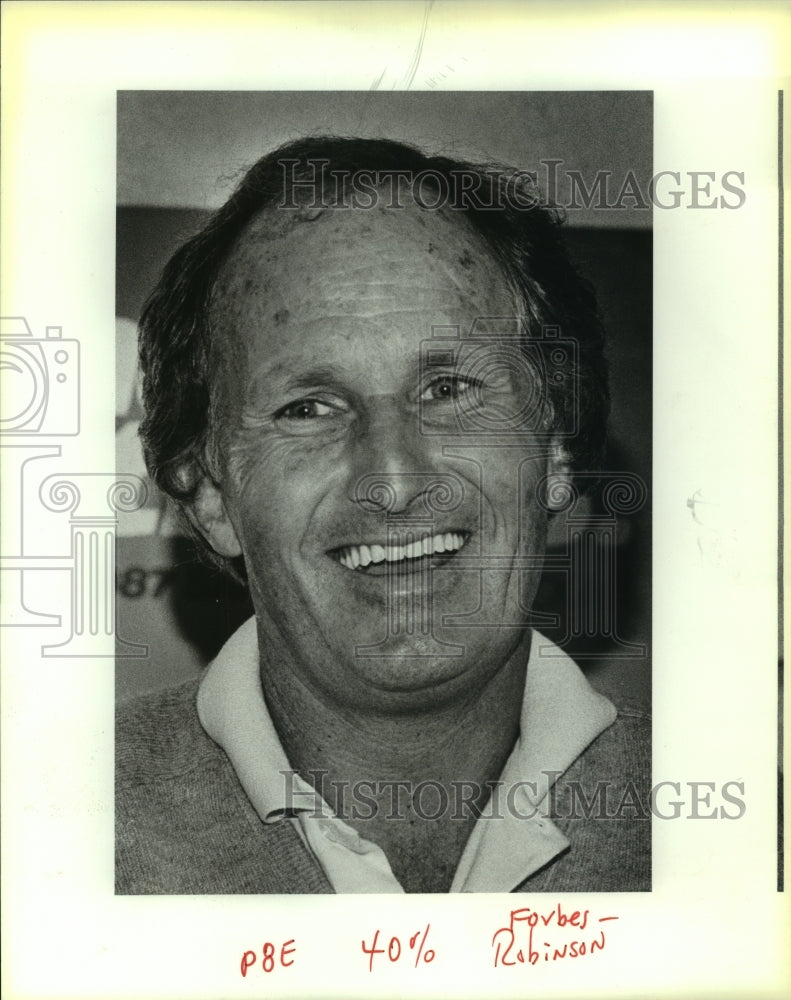 1987 Press Photo Elliott Forbes-Robinson, Race Car Driver - sas10609-Historic Images