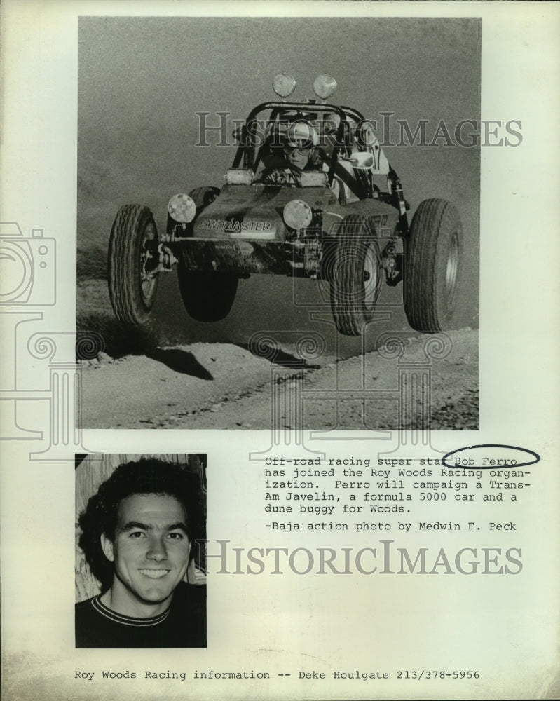 Press Photo Bob Ferro, Off Road Dune Buggy Car Racer - sas10648 - Historic Images