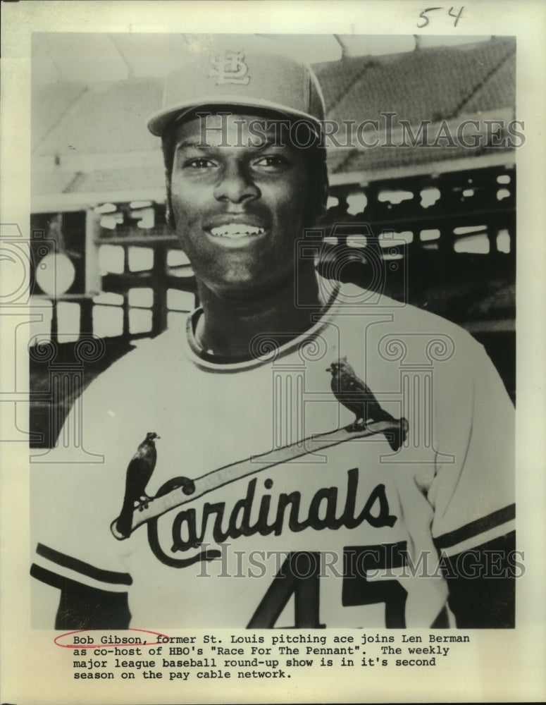 Press Photo Bob Gibson, Former St. Louis Cardinals Baseball Pitcher - sas10690- Historic Images