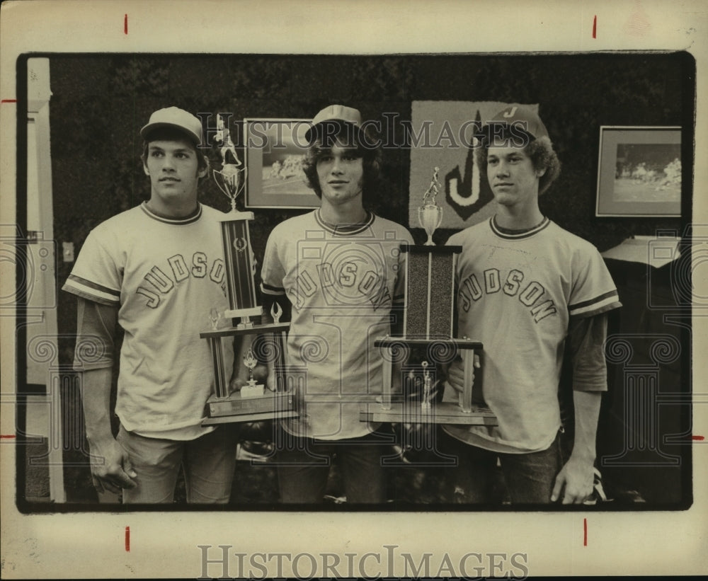 1978 Press Photo Judson High School Baseball Players with Trophies - sas10846- Historic Images