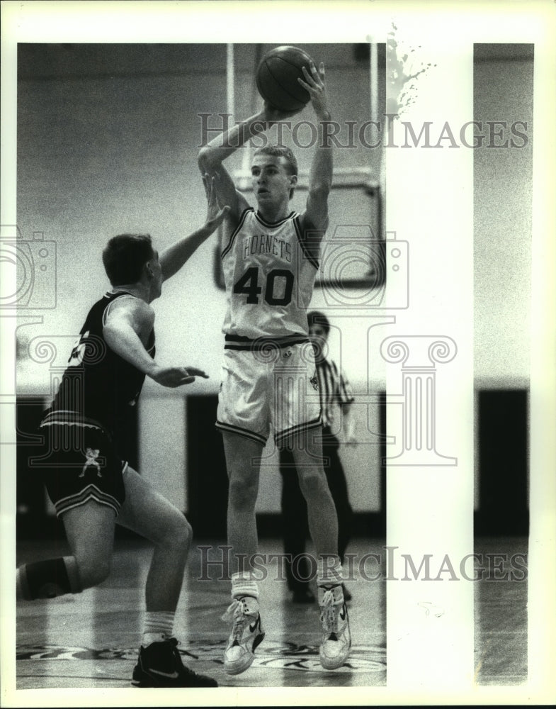 1991 Press Photo Russell Fox, East Central High School Basketball Player at Game- Historic Images