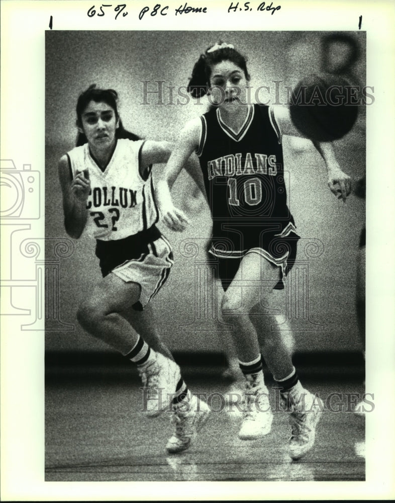 1992 Press Photo McCollum and Harlandale High School Basketball Players at Game-Historic Images