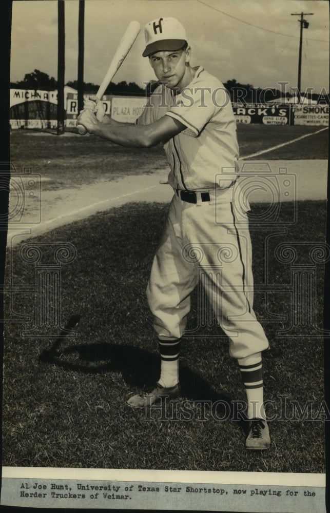 Press Photo Weimar Herder Truckers Baseball Player Al Joe Hunt - sas11411 - Historic Images
