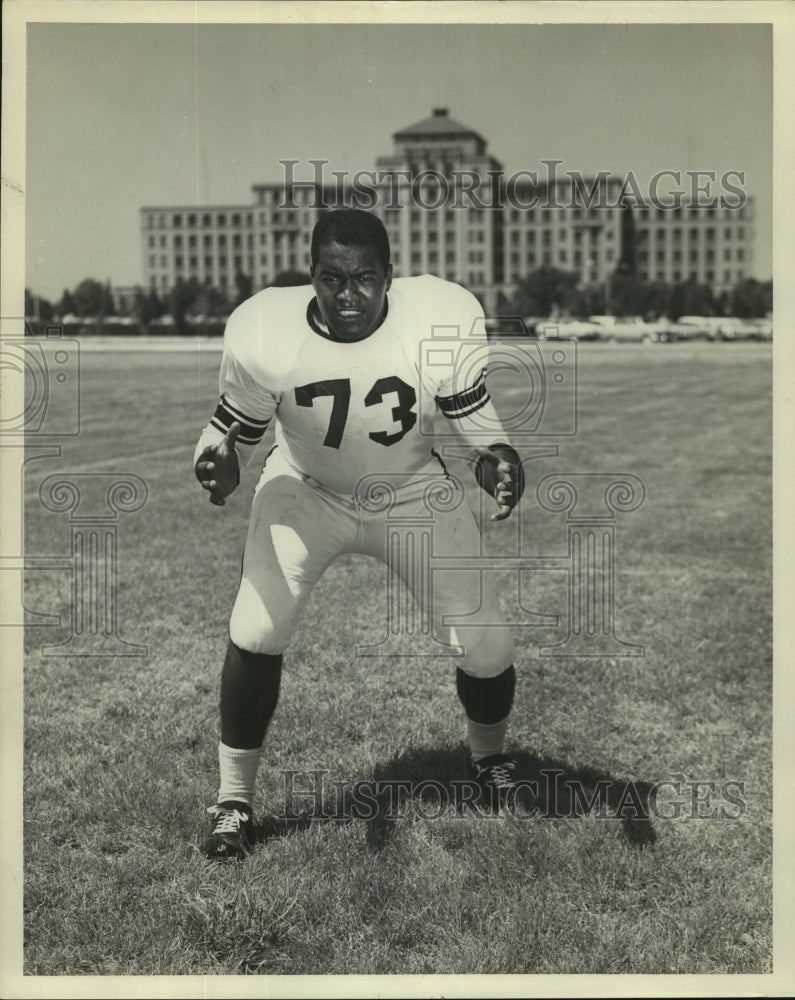 1958 BAMC Football Player Bill Kerr in Crouching Pose - Historic Images