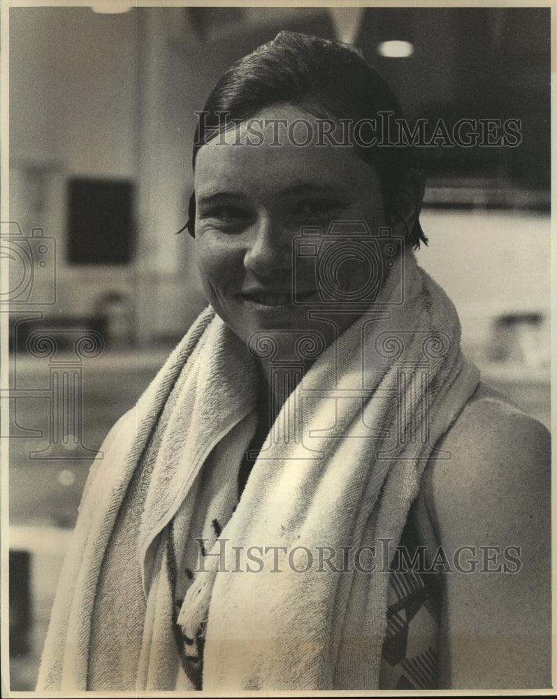 1977 Press Photo Navy Midshipman Peggy Feldmann at Swimming Championships- Historic Images