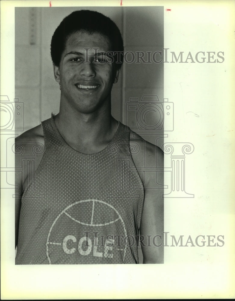 1987 Press Photo Dean Cockrell, Cole High School Basketball Player - sas12017 - Historic Images