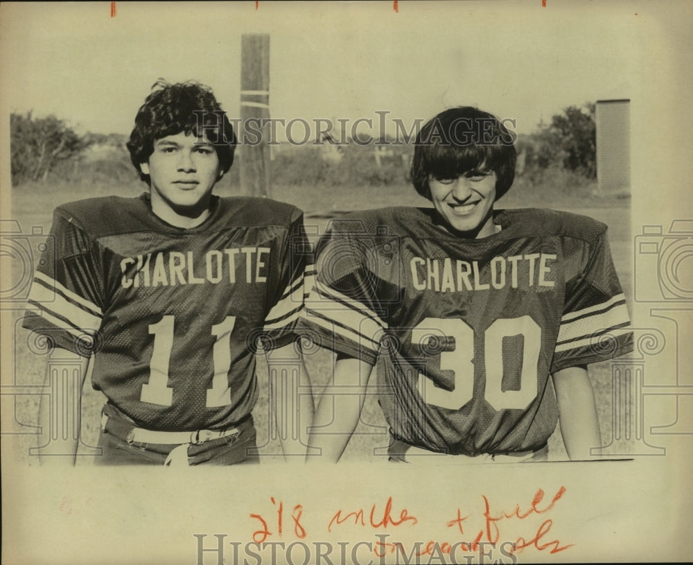 1977 Press Photo Charlotte High School Football Players - sas12227- Historic Images