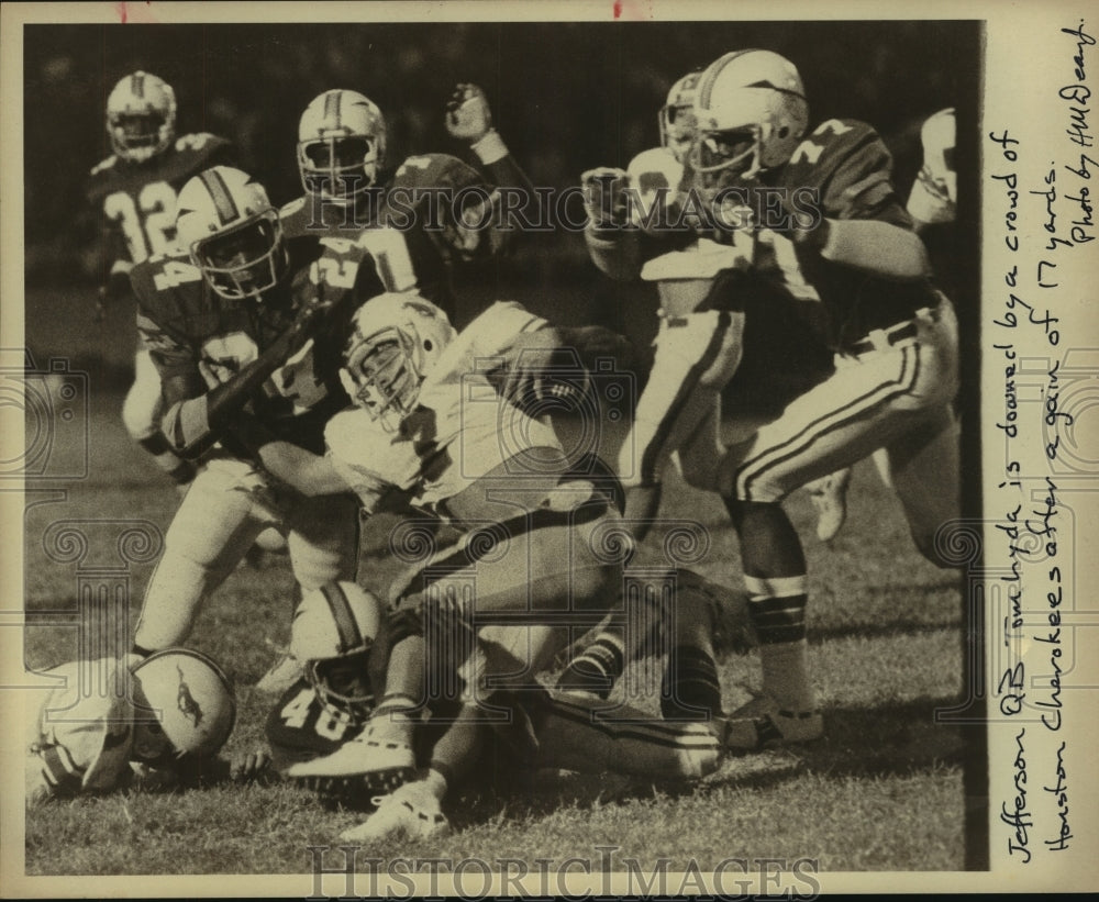 1977 Press Photo Tom Hyda, Jefferson High School Football Quarterback at Game- Historic Images