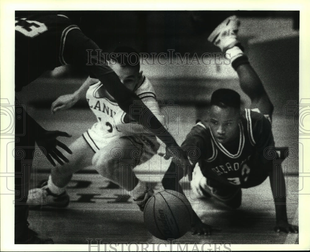 1992 Press Photo William Barnes, Sam Houston High School Basketball Player-Historic Images