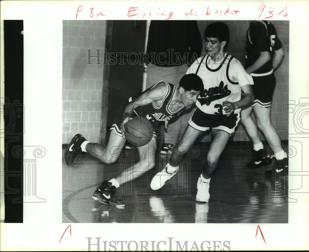 1992 Press Photo Somerset and St. Gerard High School Basketball Players at Game - Historic Images