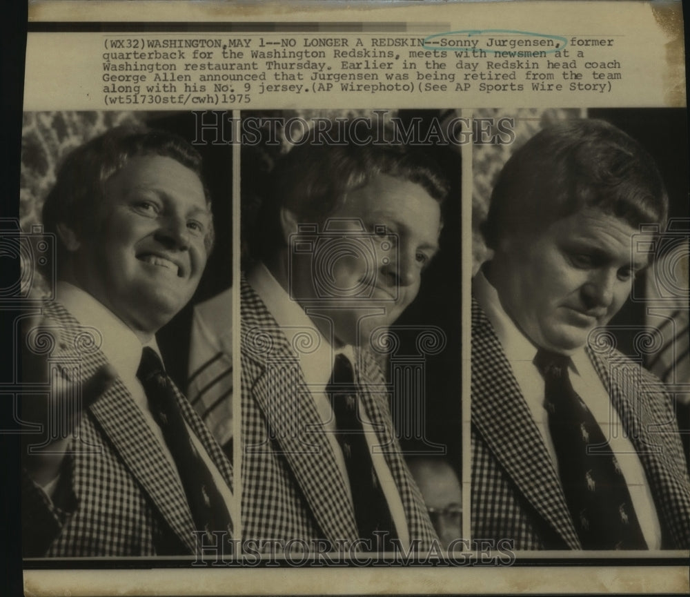 1975 Press Photo Sonny Jurgenson, Former Washington Redskins Quarterback - Historic Images