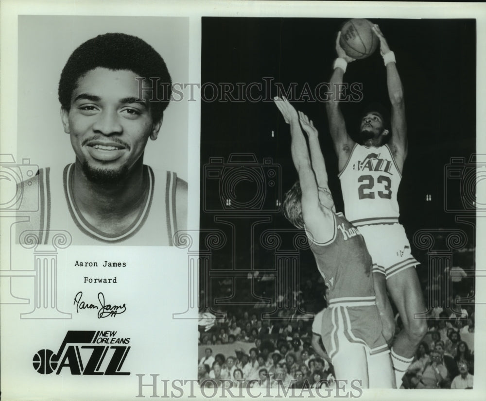 Press Photo Aaron James, New Orleans Jazz Forward Basketball Player - sas12361- Historic Images