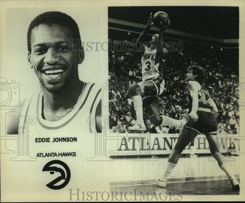 Press Photo Eddie Johnson, Atlanta Hawks Basketball Player at Bame - sas12525- Historic Images