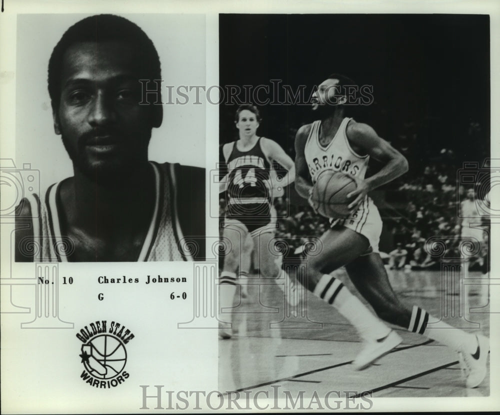 Press Photo Charles Johnson, Golden State Warriors Basketball Player at Game - Historic Images