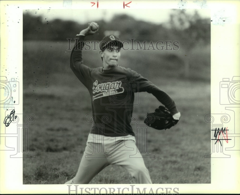 1990 Press Photo Oliver Berzewski, West Campus High School Baseball Player - Historic Images