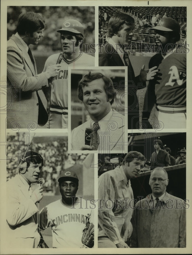 1978 Press Photo NBC baseball broadcaster Tony Kubek with stars of the game- Historic Images