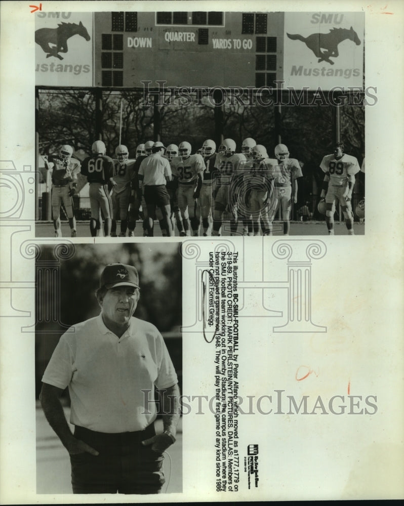 1989 Press Photo Forrest Gregg, Southern Methodist University Football Coach - Historic Images