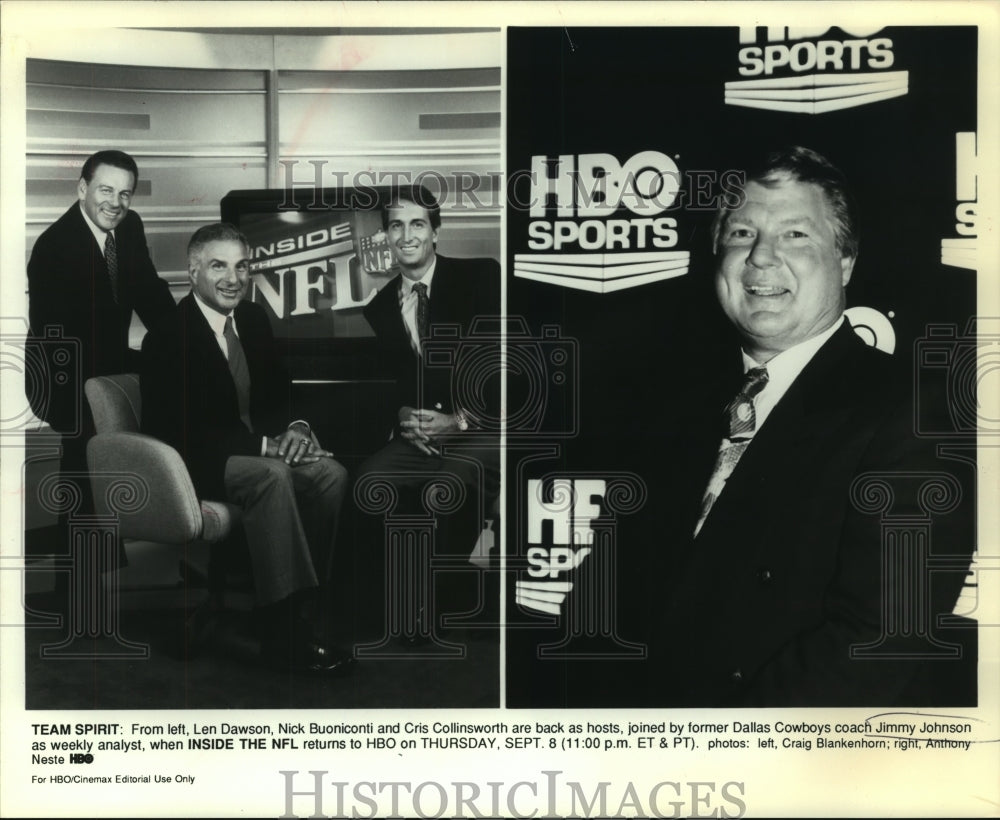 Press Photo Jimmy Johnson, Former Dallas Cowboys Football Coach and Hosts- Historic Images