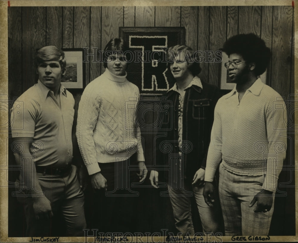 1978 Press Photo Jim Cuskey, Rice University Football Player with Others- Historic Images