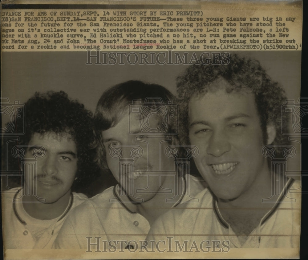 Press Photo A trio of top San Francisco Giants pitchers - sas12943- Historic Images
