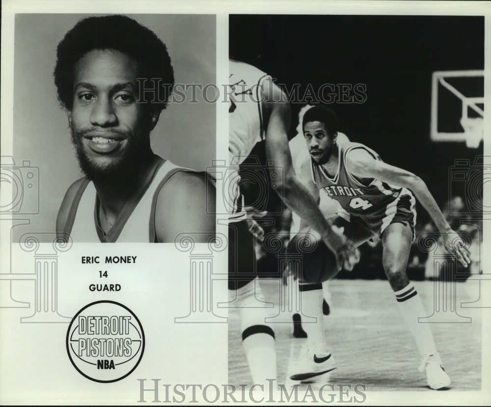 Press Photo Detroit Pistons basketball player Eric Money - sas12945- Historic Images