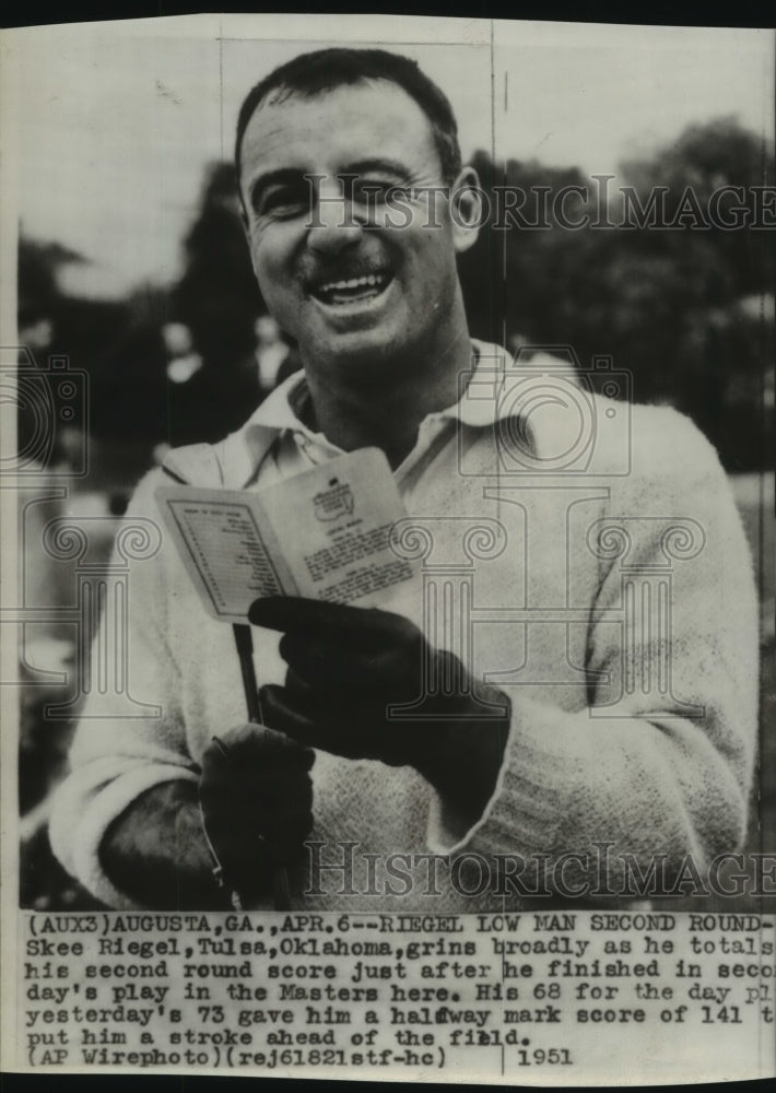 1951 Press Photo Pro golfer Skee Riegel at The Masters - sas12964- Historic Images