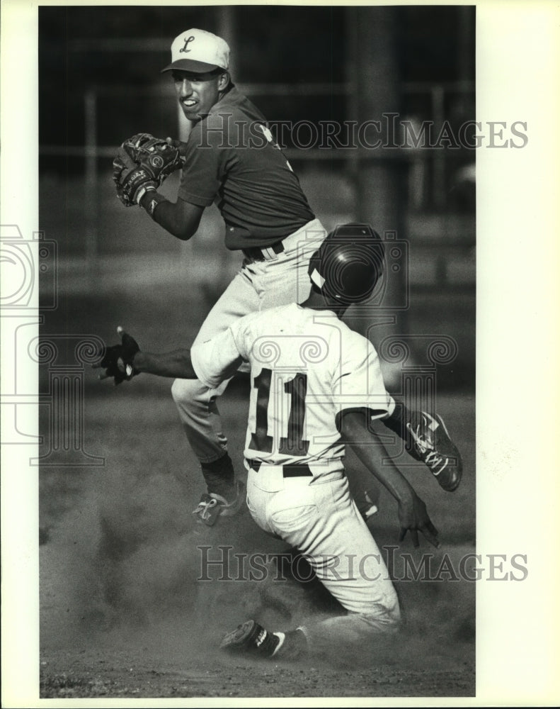 1992 Press Photo Burbank and Lanier play high school baseball - sas13051 - Historic Images