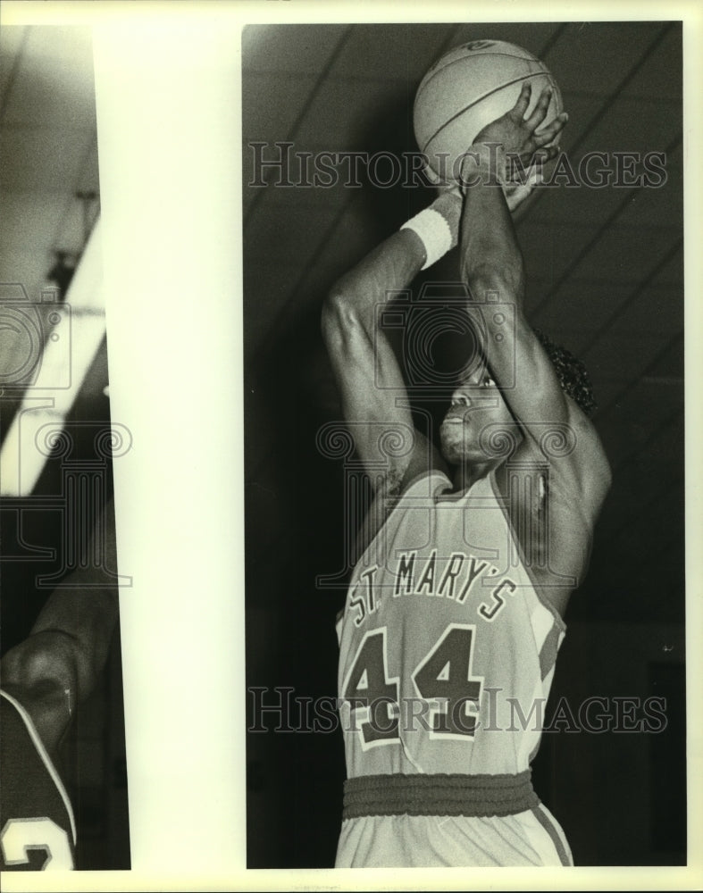 1983 Press Photo Ricky Hooker, St. Mary&#39;s High School Basketball Player- Historic Images
