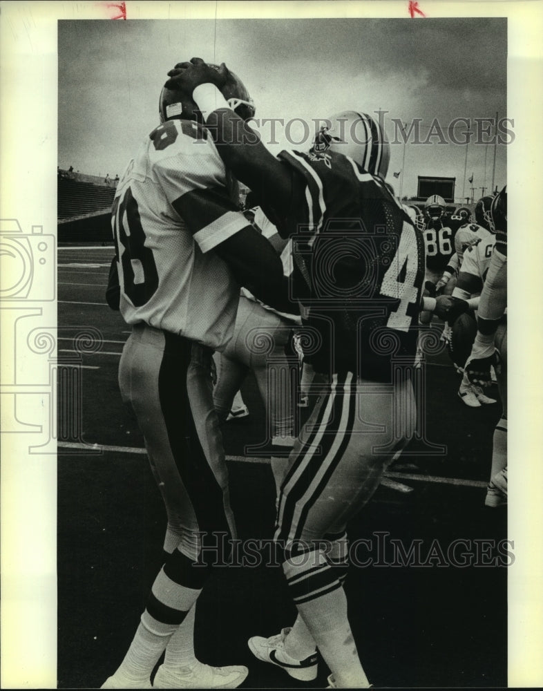 1985 Press Photo Danny Buggs, San Antonio Gunslingers Football Player at Tampa- Historic Images