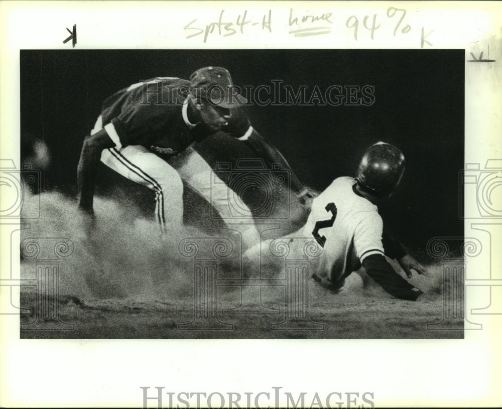 1989 Press Photo Moody and Judson High School Baseball Players at Game - Historic Images