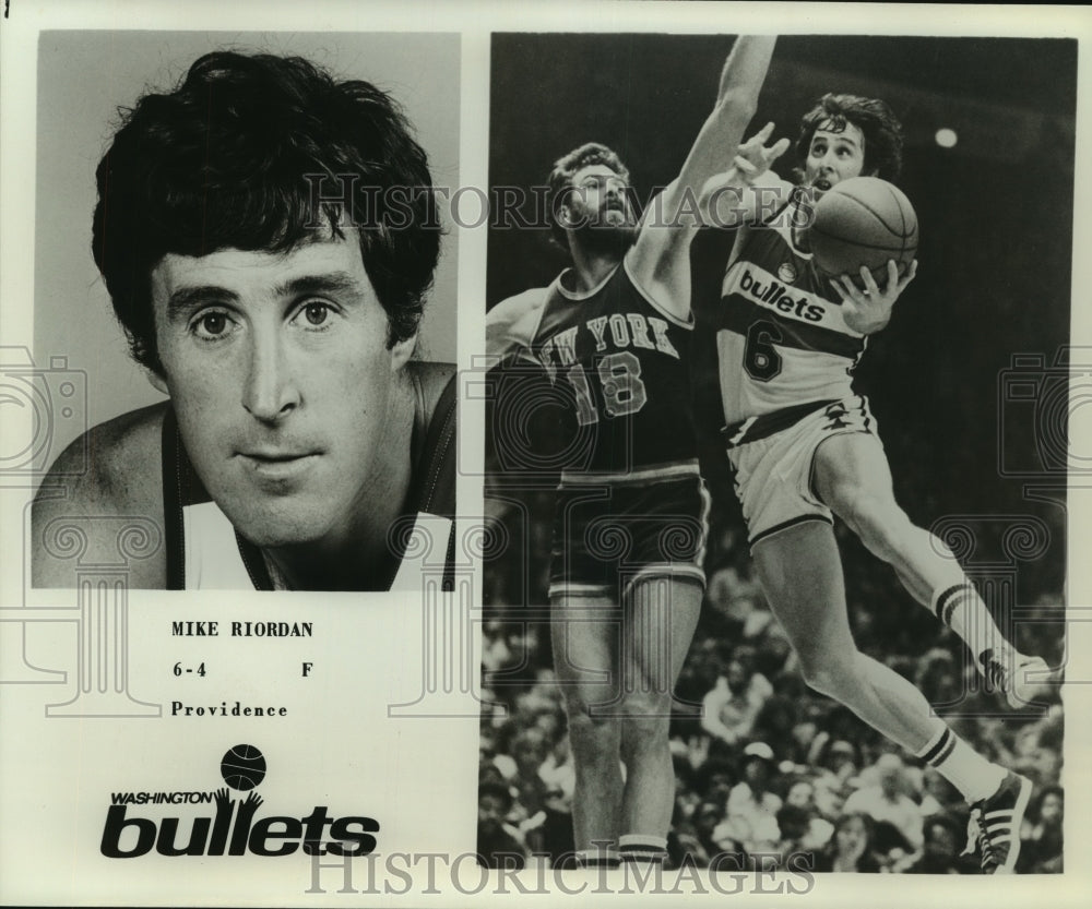 Press Photo Mike Riordan, Washington Bullets Basketball Player at Game-Historic Images