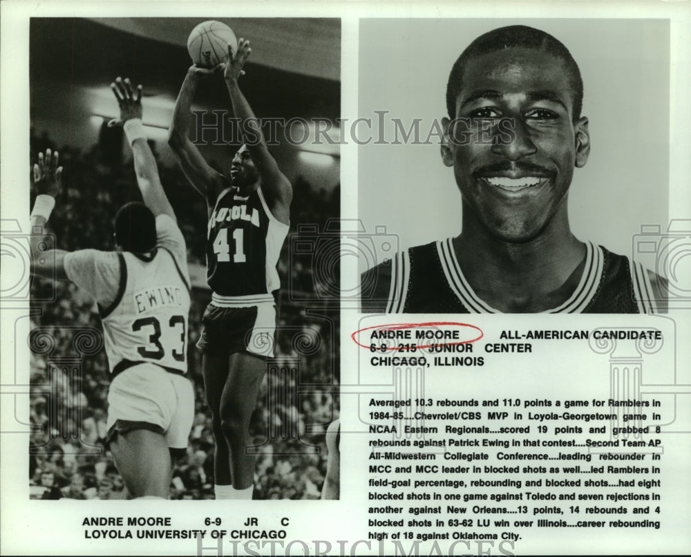 Press Photo Andre Moore Loyola University Of Chicago Basketball Playe press-photo-andre-moore-loyola-university-of-chicago-basketball-playe