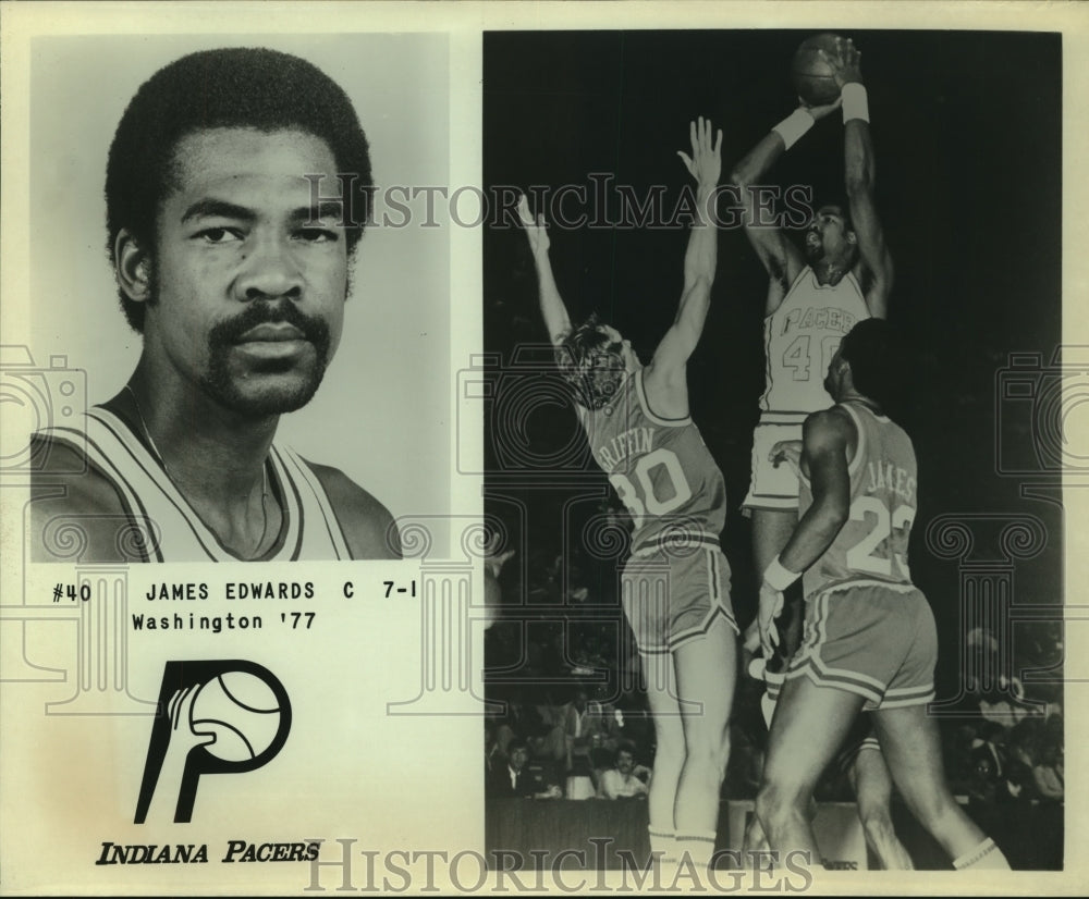 Press Photo James Edwards, Indiana Pacers Basketball Player at Game - sas13582- Historic Images