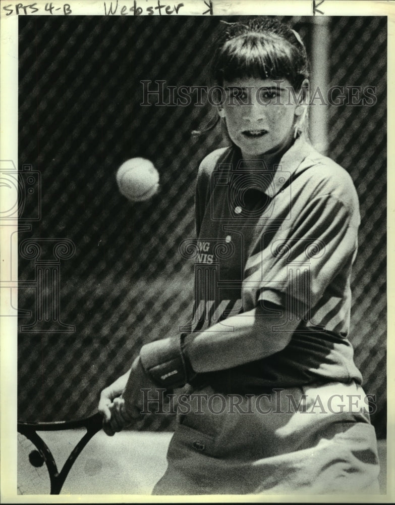 1987 Press Photo Nancy Webster, Corpus Christi King High School Tennis Player- Historic Images