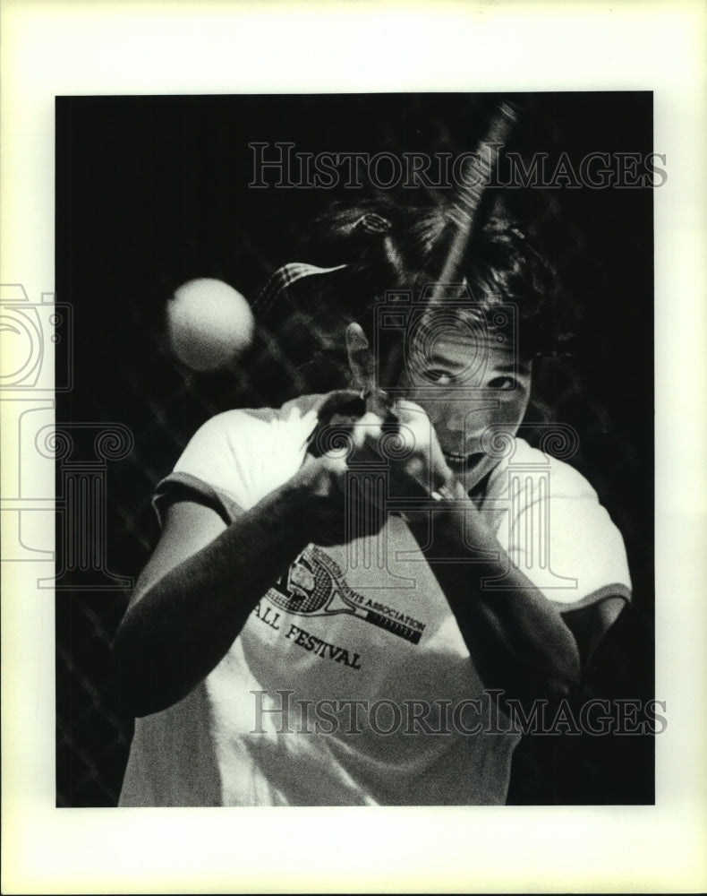 1987 Press Photo Cristi Cudd, Tennis Player at McFarlin Tennis Center - Historic Images