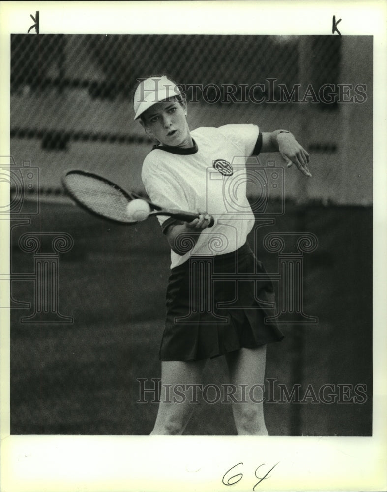 1989 Press Photo Ann Flannery, Alamo Heights High School Tennis Player - Historic Images