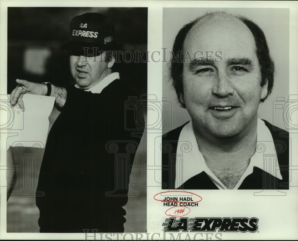 1984 Press Photo John Hadl, Los Angeles Express Football Head Coach - sas13845 - Historic Images