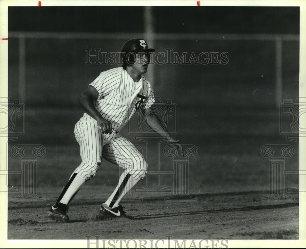 1991 Press Photo Omar Peneda, Clark High School Baseball Player at Game- Historic Images