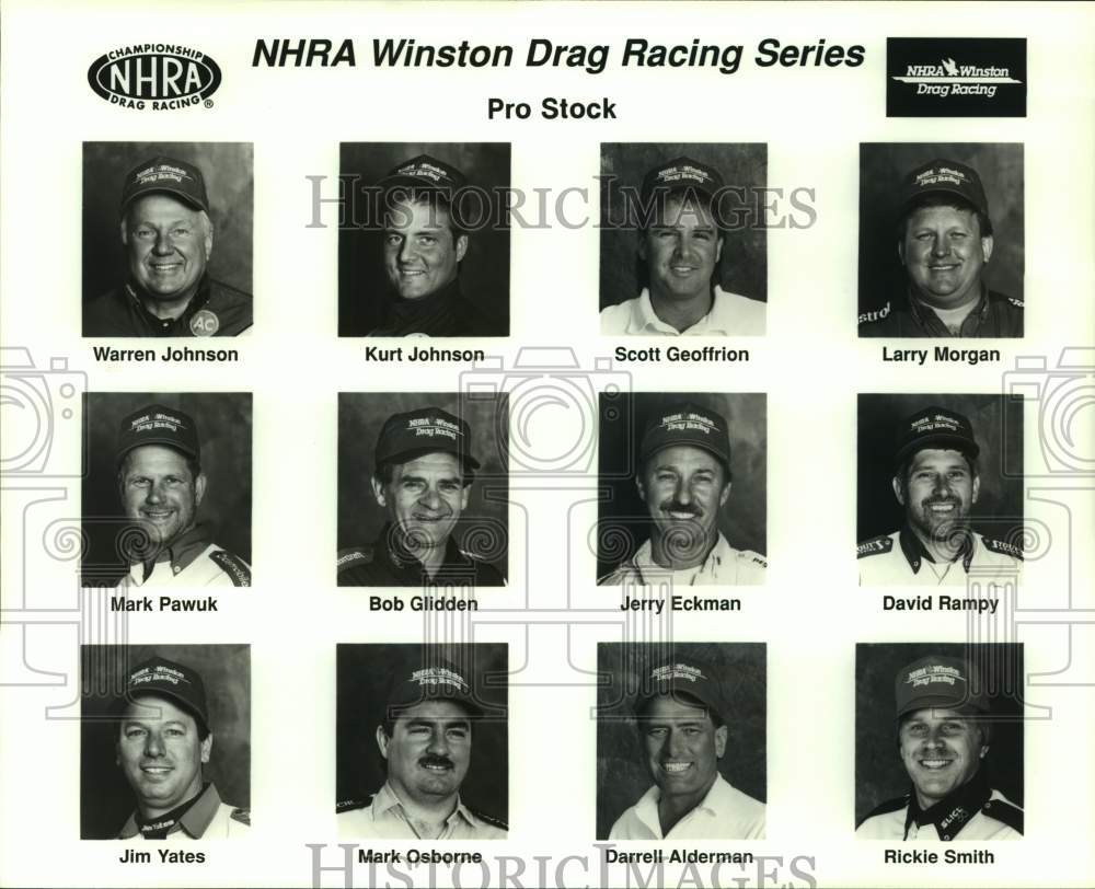 Press Photo NHRA drag racing pro stock driver mug shots - sas13973 - Historic Images