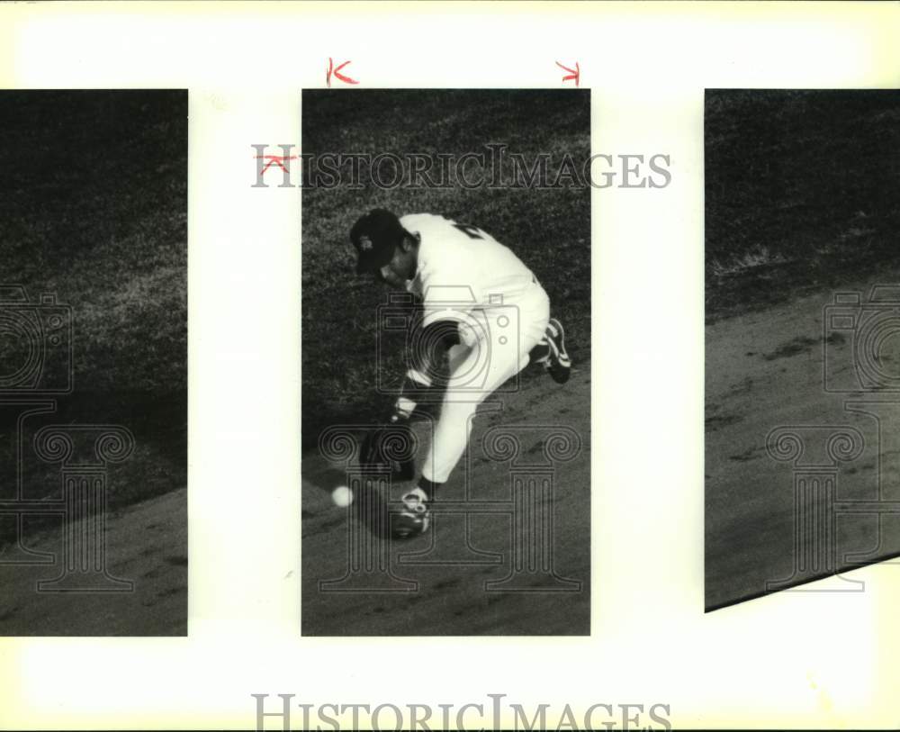 1993 Press Photo San Antonio Missions baseball player Juan Castro in action - Historic Images