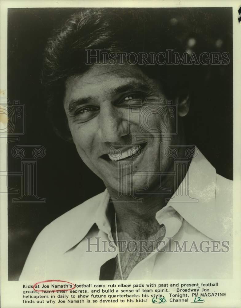 1982 Press Photo Former football star Joe Namath - sas14095 - Historic Images