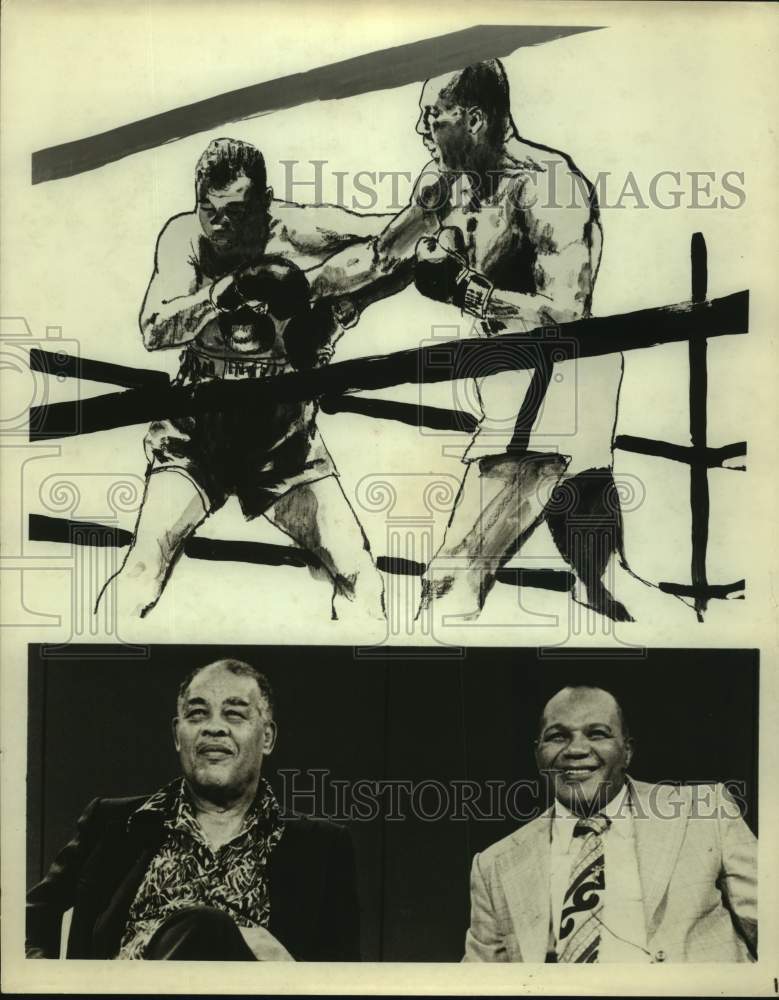 Press Photo Former boxing champion Joe Louis and a competitor - sas14106 - Historic Images