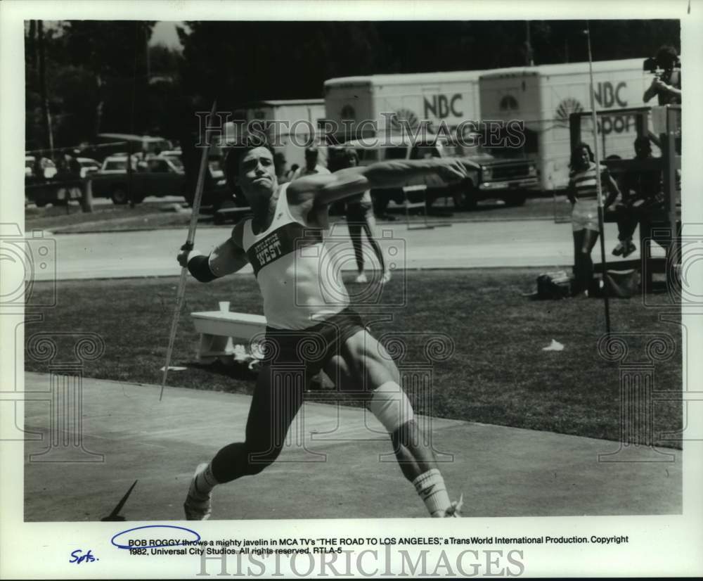 1982 Press Photo Javelin thrower Bob Roggy - sas14262 - Historic Images