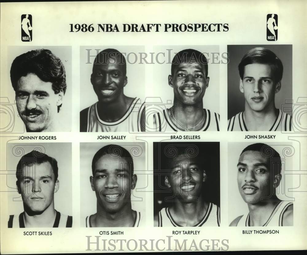 1986 Press Photo NBA draft prospects mug shots - sas14555 - Historic Images