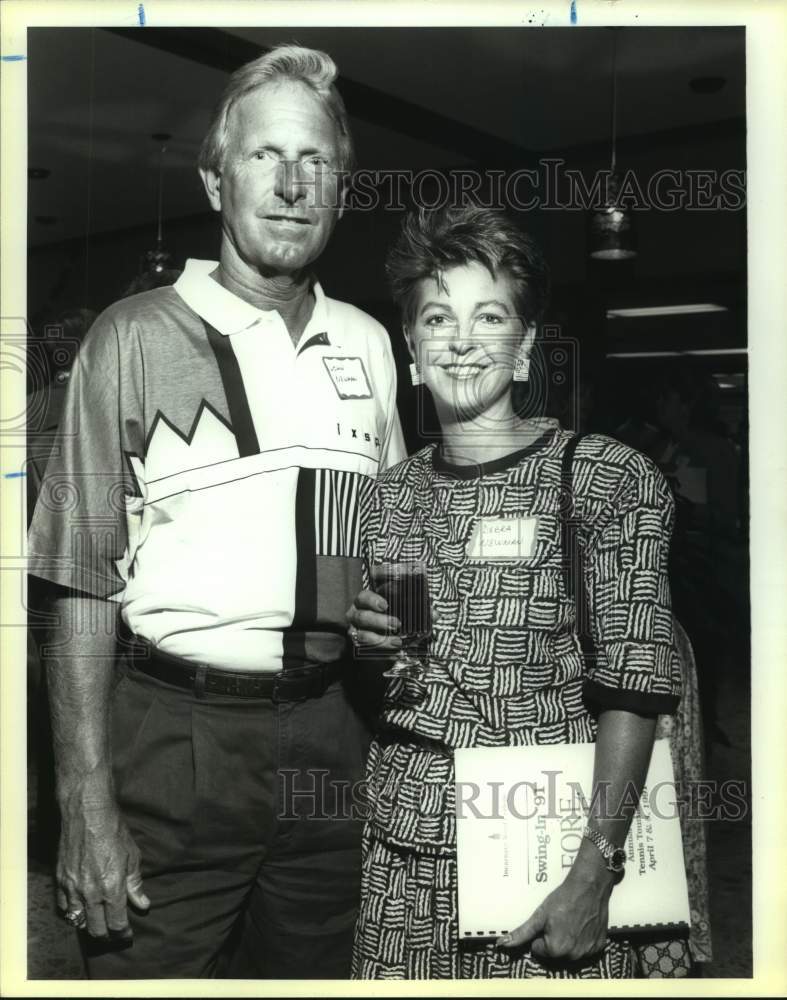 1991 Press Photo Incarnate Word tennis coach John Newman and wife Debra Newman - Historic Images