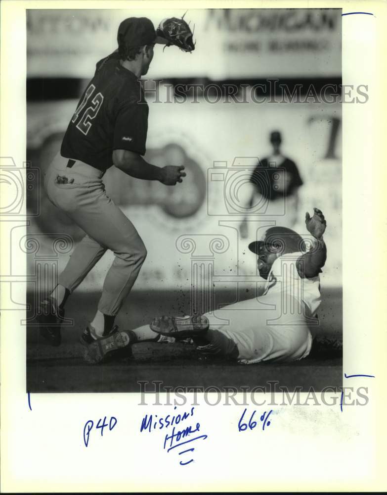 1991 Press Photo San Antonio Missions and Wichita play minor league baseball - Historic Images