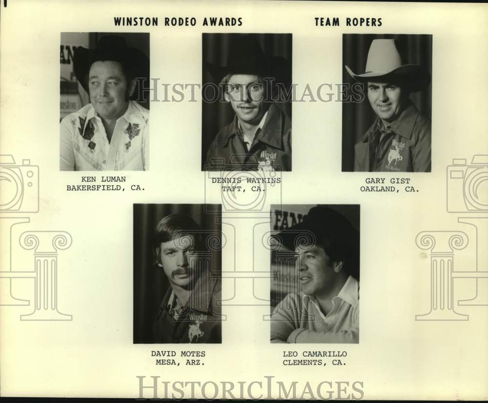 Press Photo Winston Rodeo Awards team ropers - sas14766 - Historic Images