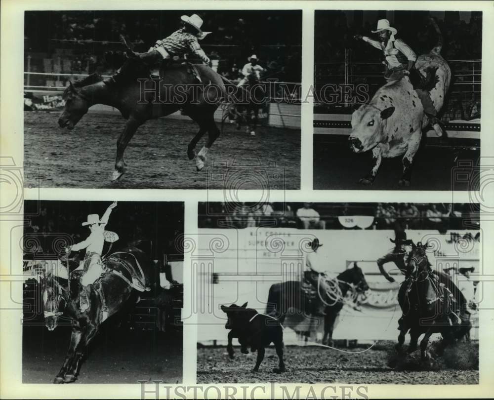 Press Photo Rodeo cowboys in action - sas14774 - Historic Images